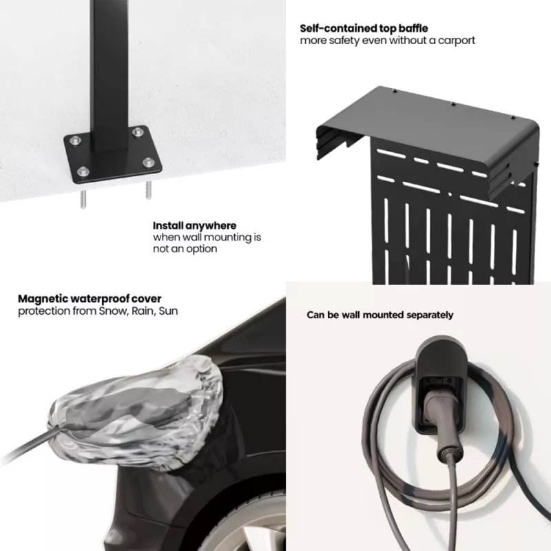Zewnętrzny stojak do ładowarek EV i PHEV Maclean, stal, maks. 15 kg, MCE456