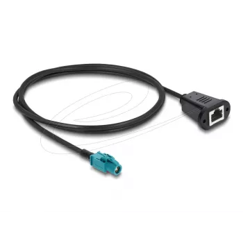 Kabel koncentryczny DELOCK 90700 — 1 m, HSD Z do RJ-45, czarny/niebieski