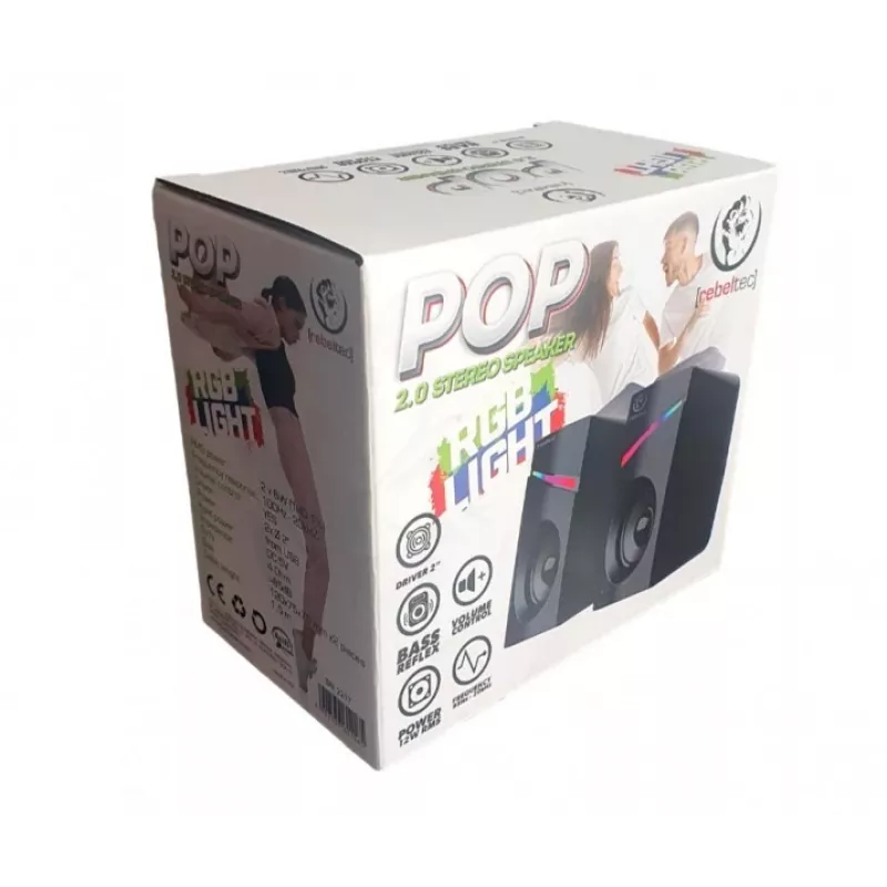 Głośniki stereo 2.0 POP, RBLGLO00047, 20W