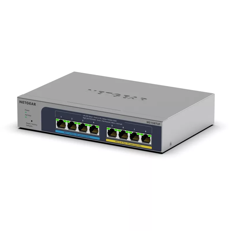 NETGEAR MS108TUP Niezarządzalny L2 2.5G Ethernet (100/1000/2500) Power over Ethernet (PoE) Szary