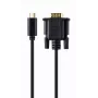 Adapter graficzny USB Gembird A-CM-VGAM-01, USB-C na VGA, 1920x1080, kabel 0,15 m, czarny