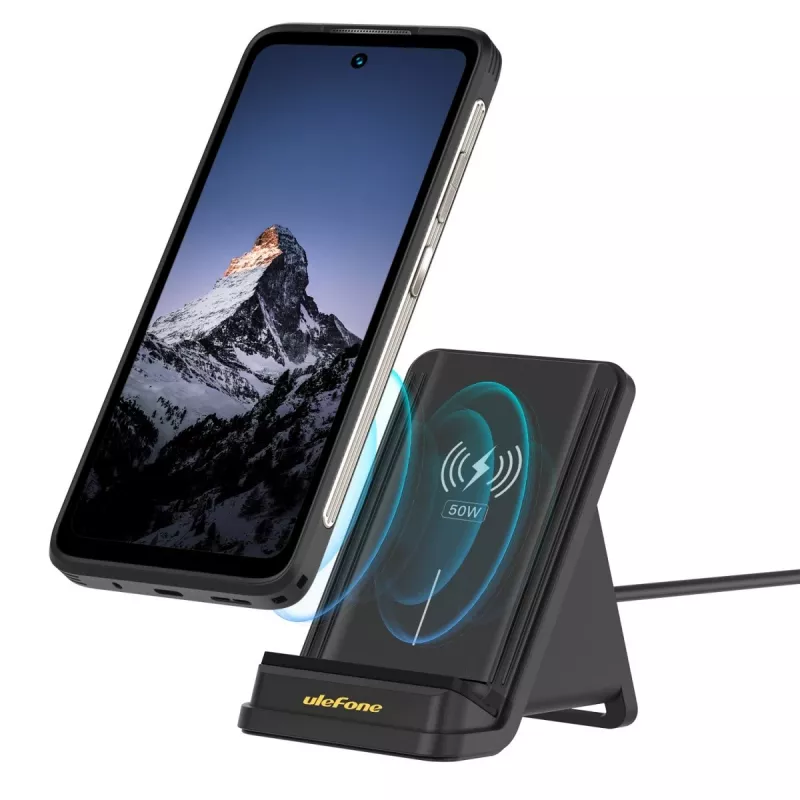 UleFone ładowarka do smartfona do użytku wewnętrznego WCS01 — 50 W USB Type-C, szybkie ładowanie bezprzewodowe, czarna