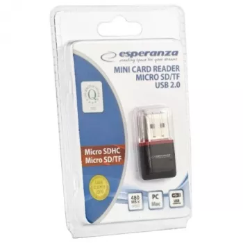 Czytnik kart Esperanza EA134K Czarny, Srebrny, Przezroczysty USB 2.0