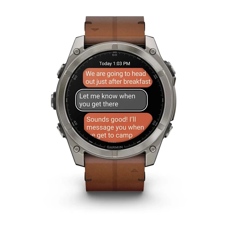 Garmin Fenix 8 3,56 cm (1,4 inch) AMOLED 51 mm cyfrowy 454 x 454 pikseli ekran dotykowy tytanowy Wi-Fi GPS (satelitarny)