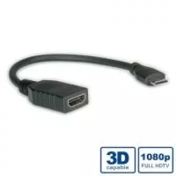 VALUE High Speed - kabel wideo/audio/sieciowy - HDMI - HDMI, 19-pin (W) - Mini-HDMI, 19-pin (M) - 15 cm - ekranowany - czarny (11.99.5586)