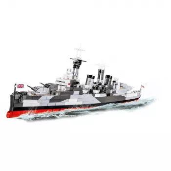 Klocki konstrukcyjne Cobi HMS Belfast model w skali 1:300 COBI-4844, zestaw do zbudowania historycznego lekkiego krążownika Royal Navy do ekspozycji
