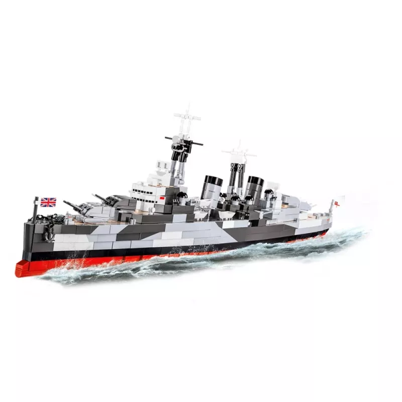 Klocki konstrukcyjne Cobi HMS Belfast model w skali 1:300 COBI-4844, zestaw do zbudowania historycznego lekkiego krążownika Royal Navy do ekspozycji