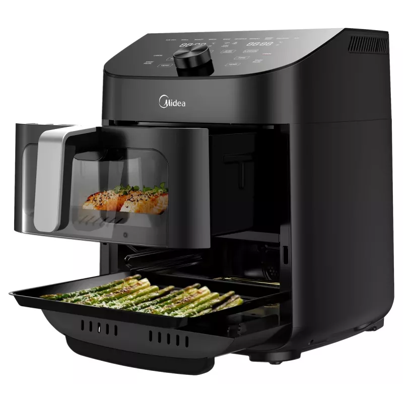 Airfryer Midea MAD1100DADK, 1850 W, podwójna pojemność 4,4/6,4 L