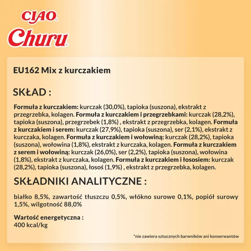 Przysmak dla kota Inaba Foods Churu Varieties — kurczak, 60 x 14 g tubki
