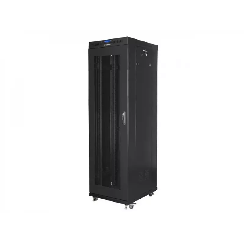 Szafa rack LANBERG FF01-6842-23BL 42U wolnostojąca, 2127,5×600×800 mm, IP20, zamek na klucz, kółka jezdne