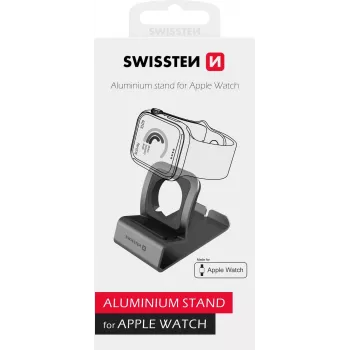 Aluminiowa podstawka SWISSTEN 25005200 do Apple Watch Series 1–6, szara