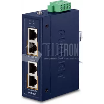 Przemysłowy przełącznik Ethernet PLANET IPOE-260 2-portowy Gigabit PoE