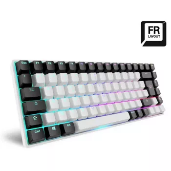 Klawiatura gamingowa Sharkoon SKILLER SGK50 S3 USB AZERTY French Biała