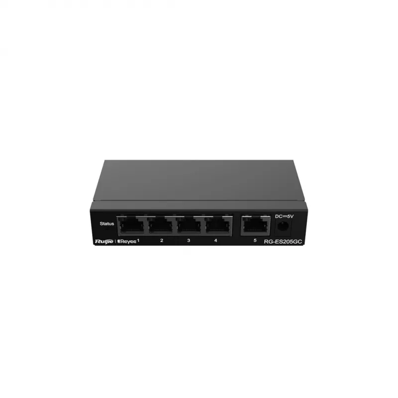 Ruijie Networks RG-ES205GC przełącznik sieciowy Zarządzalny L2 Gigabit Ethernet (10/100/1000) Czarny