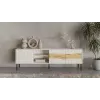 TV cabinet cama meble INSERTO 3D1W 190x40x62 cm wykończenie cashmere z LED