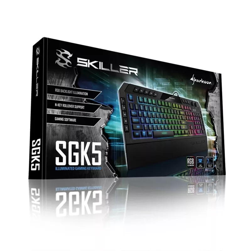 Klawiatura gamingowa Sharkoon Skiller SGK5 USB QWERTZ niemiecka czarna
