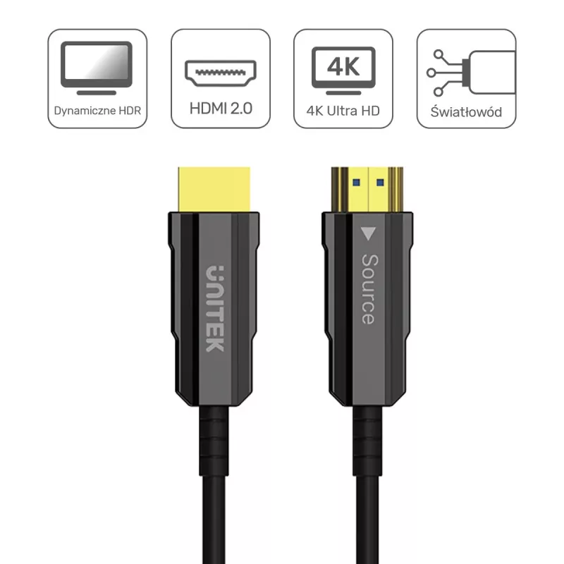 Kabel HDMI UNITEK C11072BK-10M 10m 18 Gbit/s Czarny