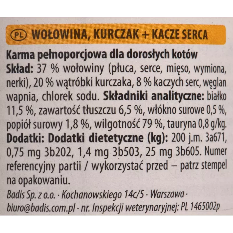 Mokra karma dla kota animonda Carny wołowina w puszce 400 g — dorosły, bezglutenowa, bez soi i cukru