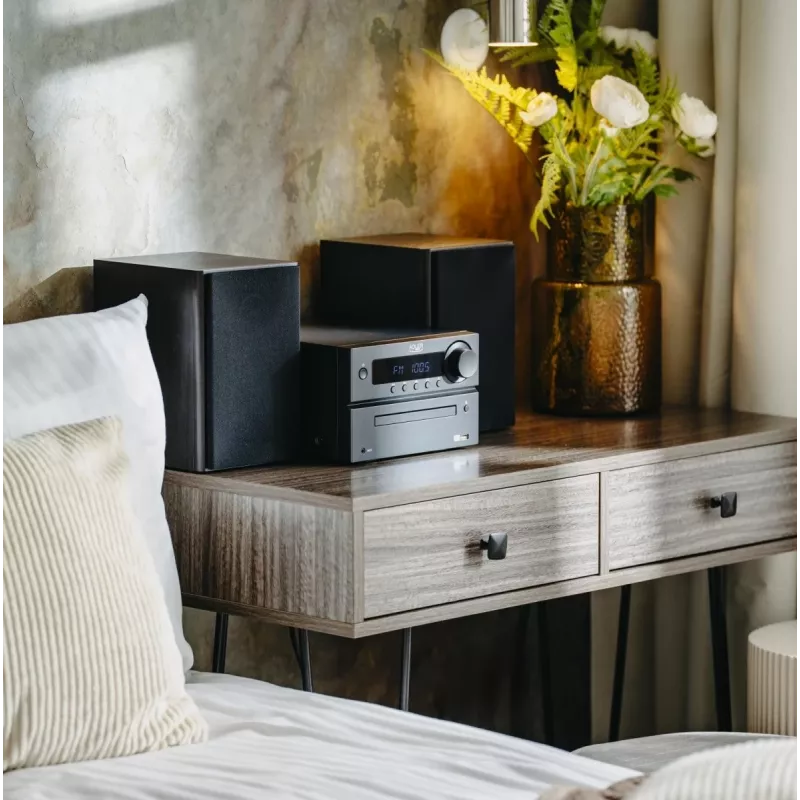 Mini zestaw stereo Hi‑Fi Adler AD 1917 — Bluetooth V5.3, CD/USB/MP3, 2×25W RMS, tuner FM, 4‑pasmowy korektor, AUX, czarny