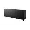 Komoda Cama Meble ETNA 2000×420×820 mm, czarny mat, płyta wiórowa
