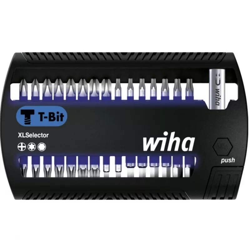 WIHA 41830 - Zestaw bitów XLSelector, 31-częściowy mieszany, 25 mm, T-Bit (41830)