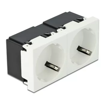 Gniazdo ścienne DELOCK 81423 — CEE 7/3, 16 A, 250 V, biały, ABS/PC, 45×90 mm