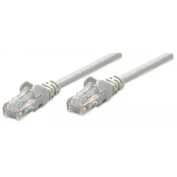 Intellinet Network Patch kabel, Cat5e, 1m, szary, CCA, U/UTP, PVC, RJ45, pozłacane styki, zabezpieczenie przed zaczepianiem, osłona, dożywotnia gwarancja