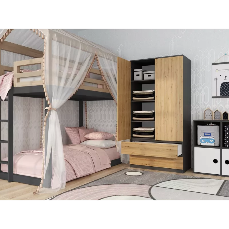 Topeshop SZAFA MALWA AN/AR K bedroom wardrobe/closet 5 shelves 2 drzwi(s)