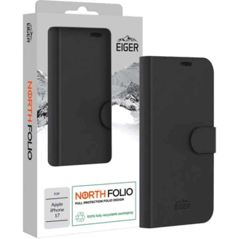 Etui Folio Stand Case Eiger EGCA00932 Magnetyczne Czarny do Apple iPhone 17