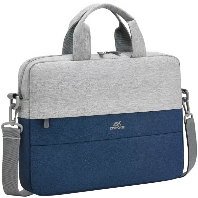 Torba na laptopa Rivacase Prater dla laptopów 10,1–14 cali, szaro‑granatowa