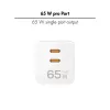 Adapter podwójny USB 65W, 2xUSB-C, biały