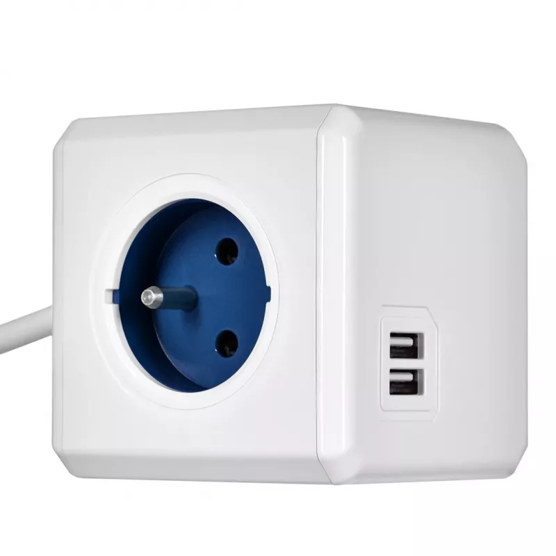 Allocacoc 2402BL/FREUPC przedłużacz zasilania 1,5 m 4 gniazda AC Wewnętrzny Niebieski, Biały