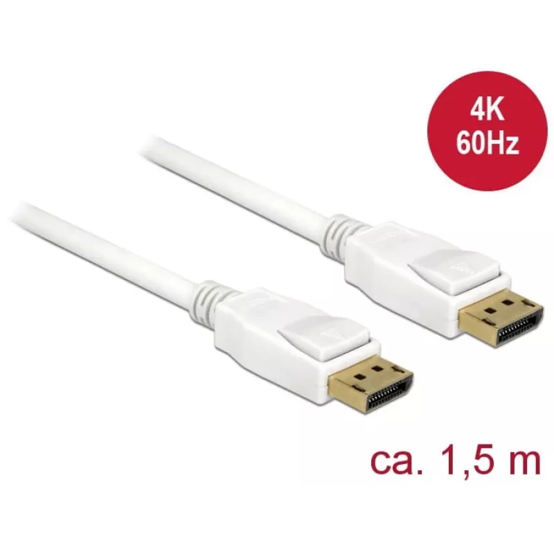 Kabel DisplayPort DeLOCK 85509 1,5 m biały
