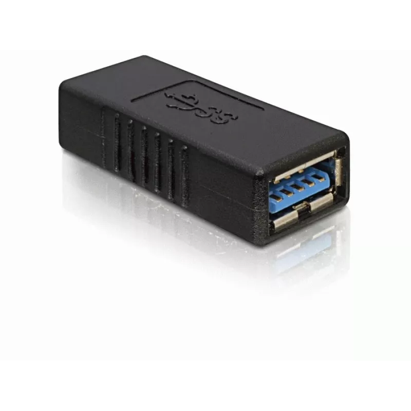 Adapter DELOCK USB 3.0-A USB-A na USB-A czarny, transfer danych USB 3.0