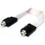 Kabel płaski FD 3 e+p 0,2 m żeński/żeński biały 75 Ω
