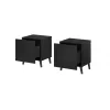 Szafka nocna cama meble NOVA 44x40x52 cm matowy czarny — 1 szuflada, rama 16 mm