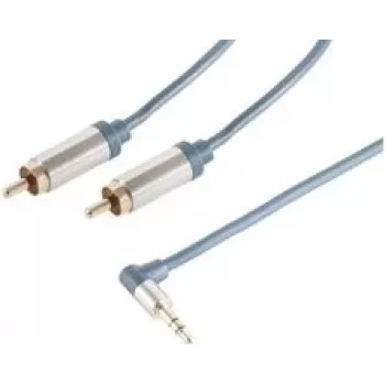 Kabel audio ShiverPeaks SP-PROFESSIONAL 0,75 m 3,5 mm 2 x RCA niebieski chrom