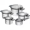 ZWILLING zestaw garnków stal nierdzewna SIMPLIFY 5 szt. — można myć w zmywarce i piekarniku, szklane pokrywki, odpowiednie do płyt ceramicznych