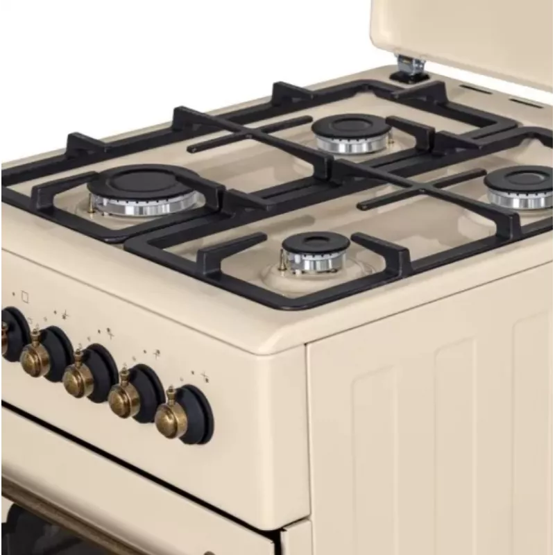 Kuchenka gazowo-elektryczna MPM MPM-56-KRM-14, 56 cm, 4 palniki gazowe, piekarnik elektryczny, kremowy