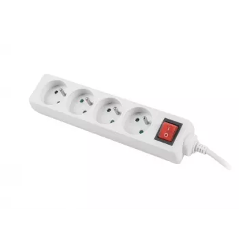 Listwa zasilająca Lanberg PS1-04E-0150-W 1,5 m 4 gniazda AC Do użytku wewnętrznego Biała