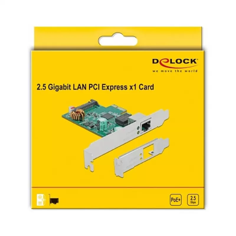 Karta PCI Express x1 DeLOCK RTL8125 2.5 Gigabit LAN PoE+