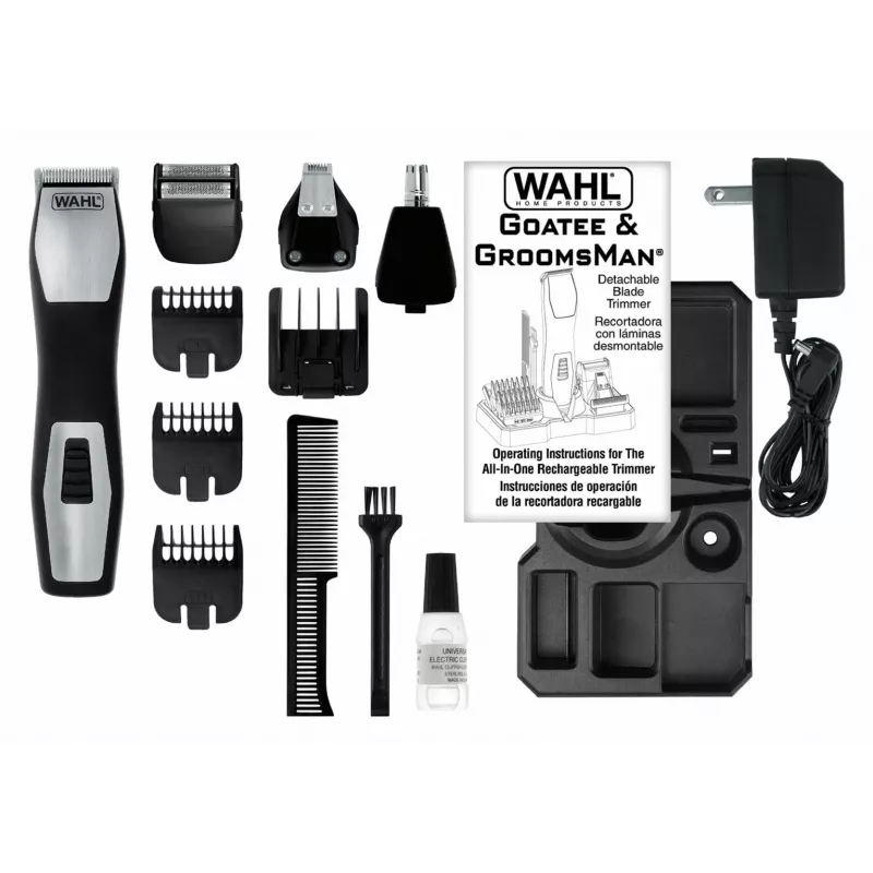 Trymer Wahl GroomsMan Pro zasilany bateriami czarny stal nierdzewna 0,7 mm 3 cm
