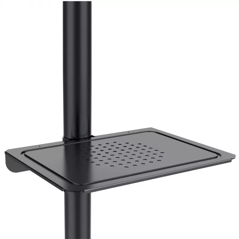 Wózek pod TV MACLEAN MC-949 dla telewizorów 32–55 cali, VESA 75×75–400×400 mm, maks. obciążenie 25 kg, wysokość 147–155 cm, półka do przechowywania, czarny