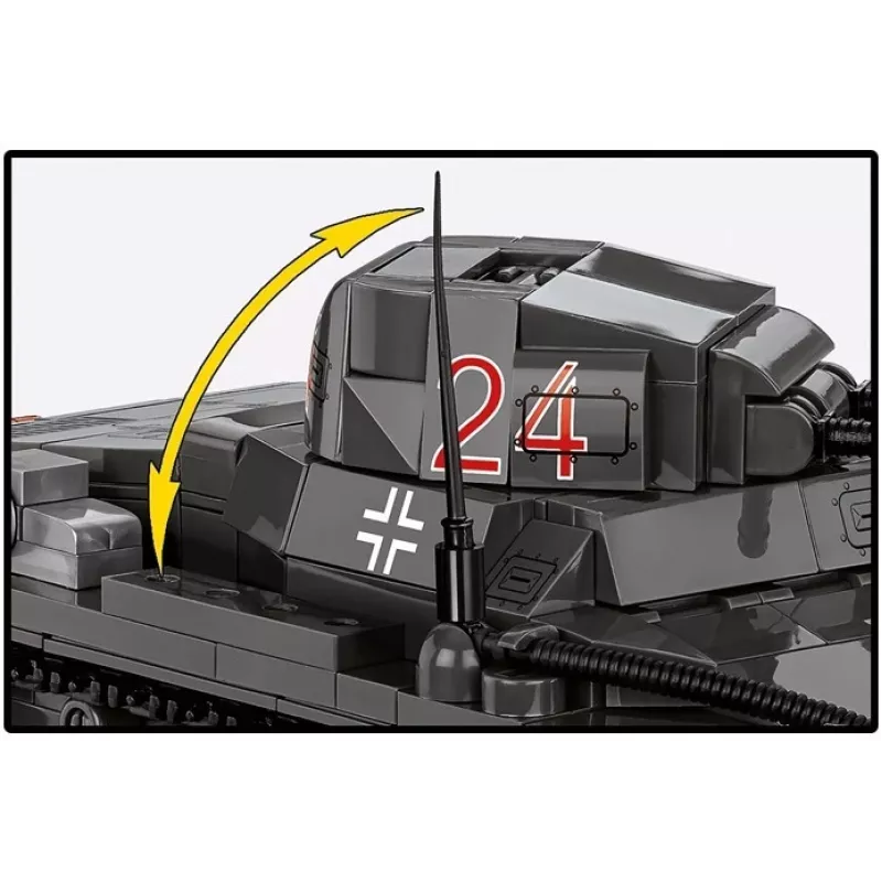 Zestaw konstrukcyjny Cobi Panzer I Ausf. B – 654 elementy, szczegółowy model czołgu