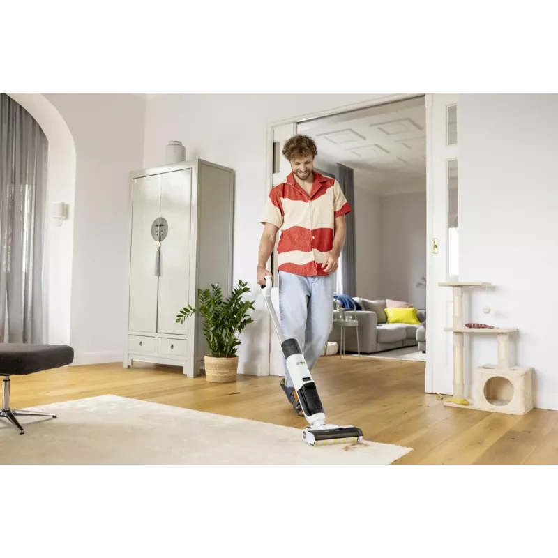 Odkurzacz mopujący Karcher FCV2 Natural N 1.056-101.0 — bateria 21,6 V, czas pracy 25 min, 160 W, na sucho i mokro, bezworkowy, wyświetlacz LED