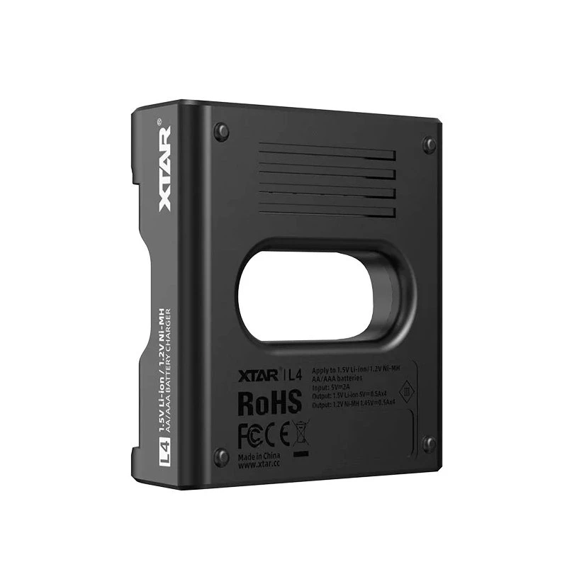Ładowarka do akumulatorów XTAR 4-kanałowa do AA/AAA (Li-ion, NiMH) USB-C, wskaźniki LED, czarna