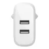 Belkin BOOST CHARGE - Zasilacz - 24 W - QC 3.0 - 2 porty wyjściowe (USB) - Biały (WCB002VFWH)