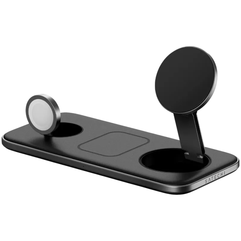 SATECHI Qi2 Trio Wireless Charging Pad - z wtyczkami typu A, C, G