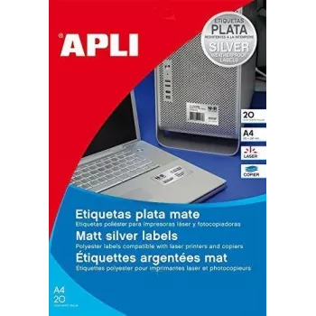 Etykieta agipa 10070 poliestrowa srebrna 63,5 x 29,6 mm odporna na warunki atmosferyczne i zabrudzenia