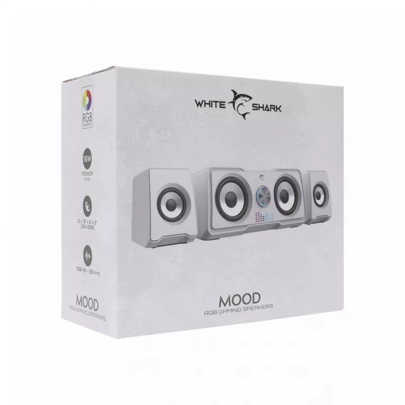 System głośników gamingowych White Shark GSP-968 Mood RGB 2.2 Biały